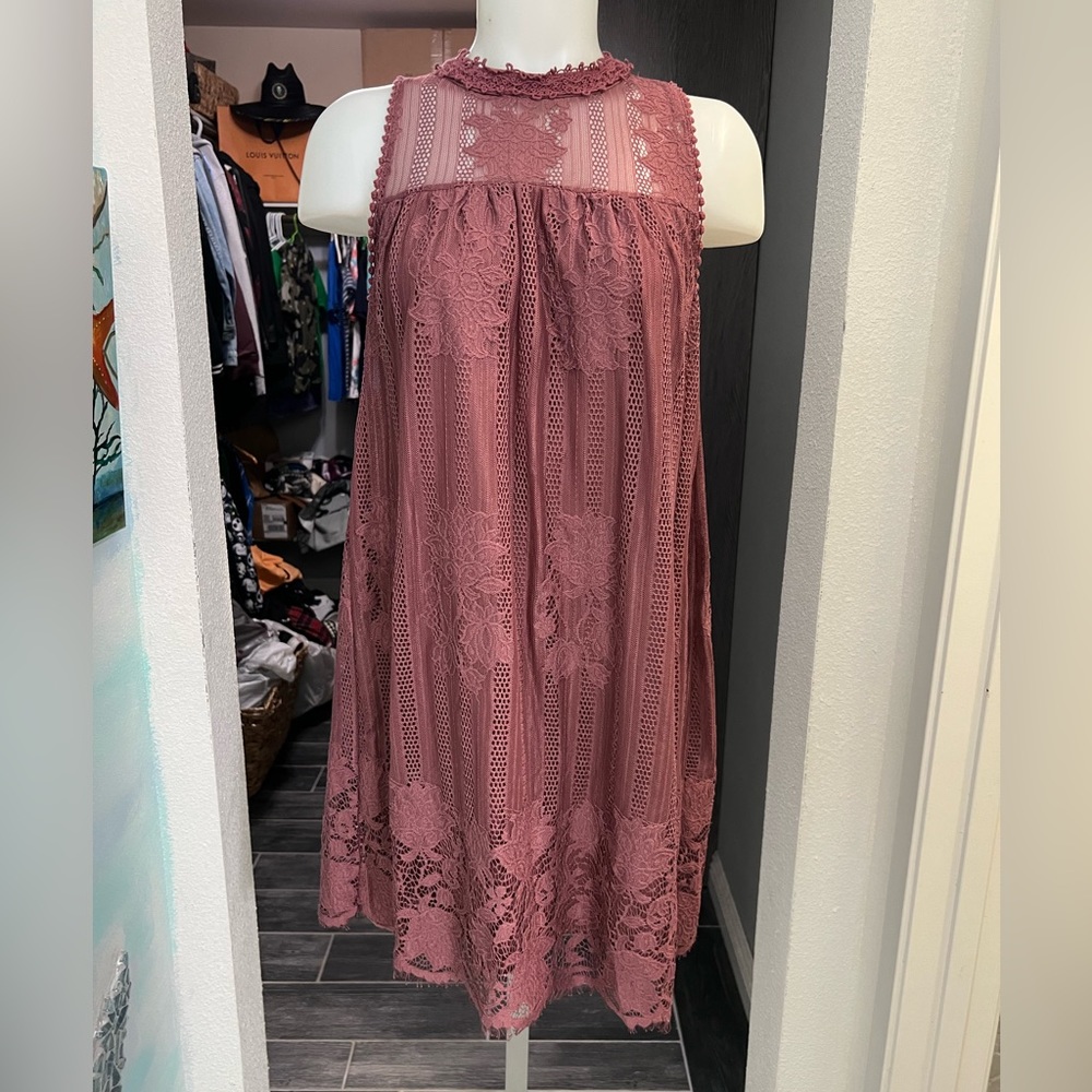 Miss Chievous Pink Lace Mini Dress